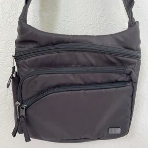 Lug Black Infinity Collection Sidekick RFID Protected Nylon Crossbody Bag